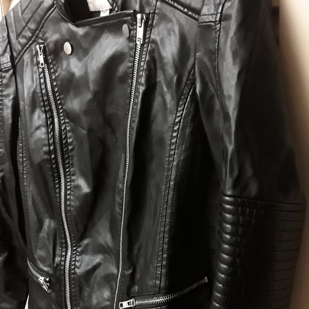 Decree Moto Faux Leather Zipper Jacket S NWT - Picture 3 of 8